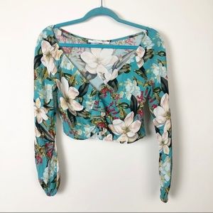 Lovers+Friends blue floral blouse
